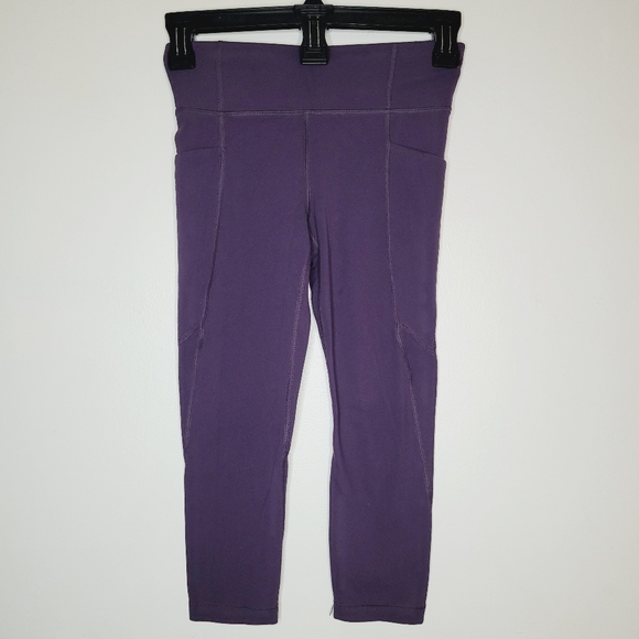 Athleta Other - Athleta Girl Stash Your Treasure Tights Purple Medium 8 to 10 Capri High Waist